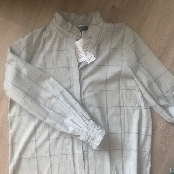 LAFAYETTE 148 NEW YORK
Kelly Windowpane Wool-Blend Blouse Grey Size XL NWT - Picture 9 of 9
